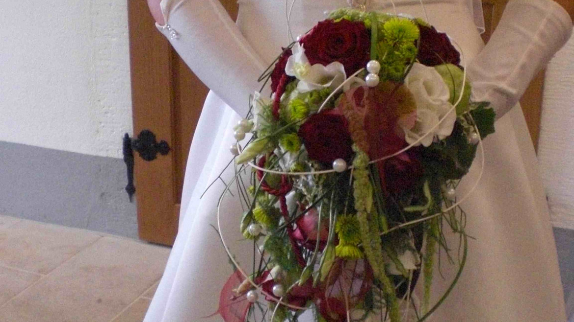abfließender Brautstrauß